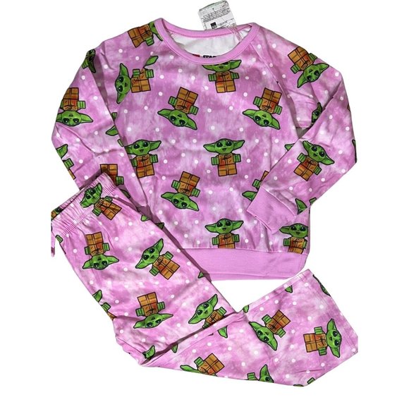 LEGO Star Wars Mandalorian The Child Yoda pink fleece pajama set PJs 4/5 - Picture 1 of 5